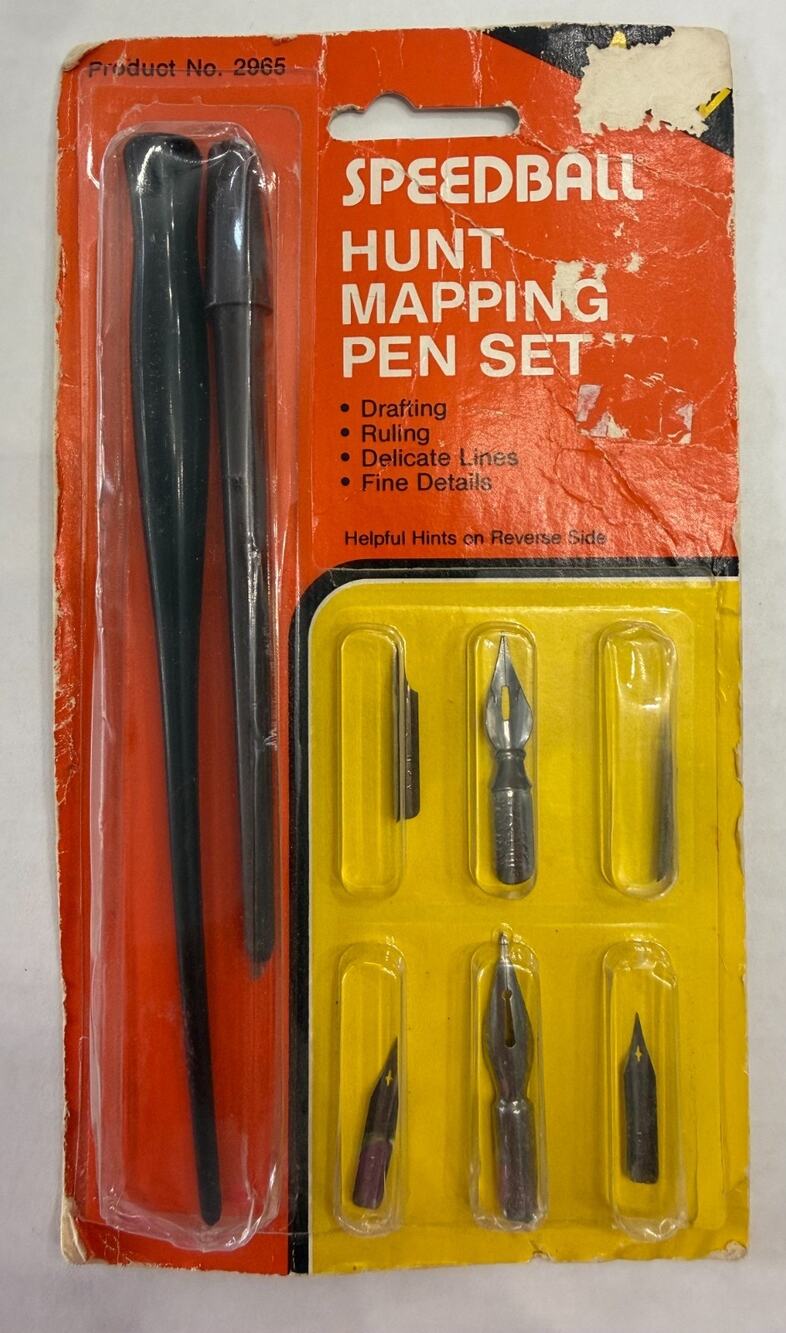 Vintage Speedball Hunt Mapping Pen Set No. 2965 - New Old Stock (NOS)